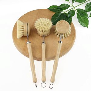 Brosses de nettoyage en bambou à long manche Jianma pour la vaisselle, les casseroles et les taches de cuisine, spécial détartrage et dégraissage - Product Image 3