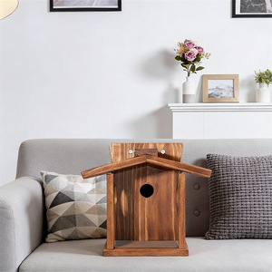 Comedero de madera para ardillas, comedero para pájaros de jardín, acabado natural, tamaño personalizable, para alimentar la vida silvestre del patio trasero - Product Image 3