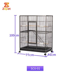 Cage à oiseaux en gros, grande volière en métal pour perroquets et stéringues, avec support de rangement, type villa - Product Image 3