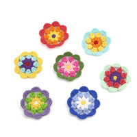 7cm classique fait à la main Crochet Motif tournesol carré marguerite fleur caboteur bricolage vêtements accessoires