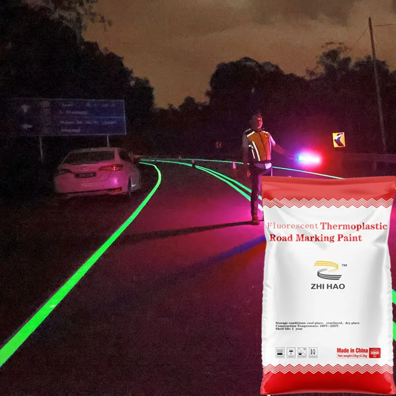 Energiespeicher selbsterleuchtende Straßenmarkierungsfarbe thermoplastische photolumineszierende Straßenmarkierungsfarbe Farbe leuchtet im Dunkeln