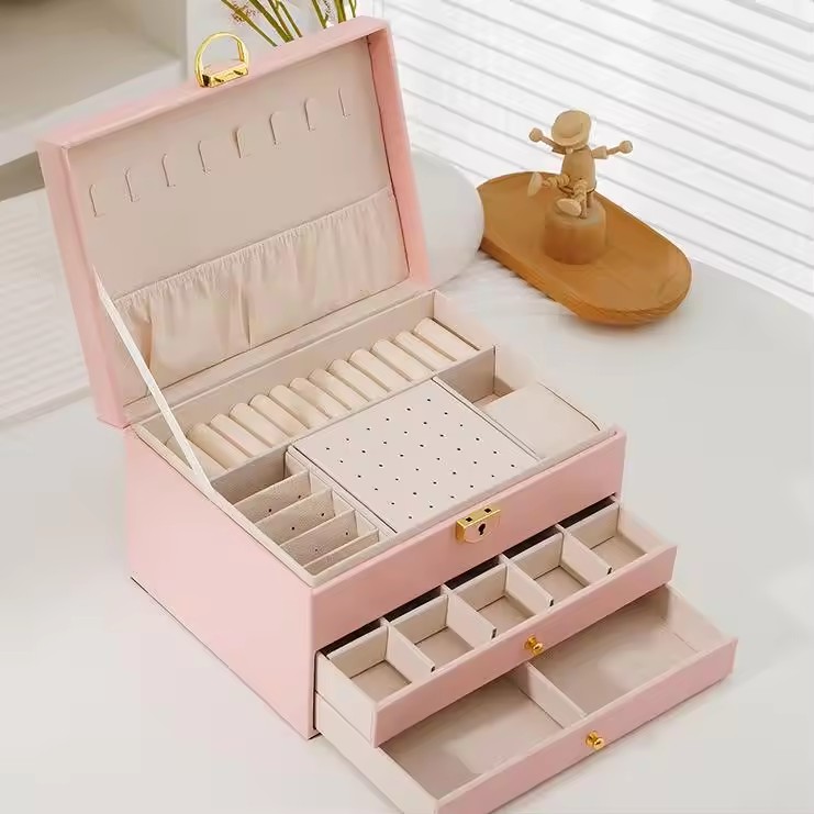 leather jewelry storage box