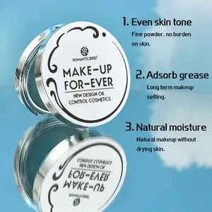 Romantic Bird Loose Powder Blue Color Smooth Finish Powder Private Label Face Makeup Oil-control Vegan China Manufacturer