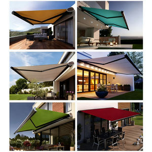 Auvent électrique rétractable moderne à bras incurvé, télécommande, étanche, acrylique, montage au plafond - Product Image 6