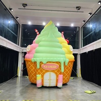 Modèle de dessert alimentaire gonflable sur mesure avec lumière LED, crème glacée gonflable géante pour la publicité en magasin, décoration gonflable