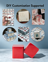 Boîte carrée en fer blanc avec couvercle séparé, plusieurs couleurs en stock, boîte métallique vide pour emballage cadeau