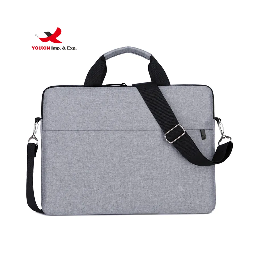 Minimalist Ultra-thin Oxford Cloth Wear-resistant Solid Color Waterproof Business Laptop Bag with Shoulder Straps