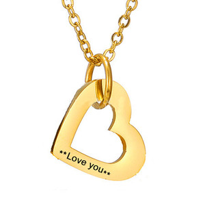 ODM DIY Coeur Pendentif Collier Avec Nom Gravé Coeur Collier Personnalisé Iized Collier - Product Image 6