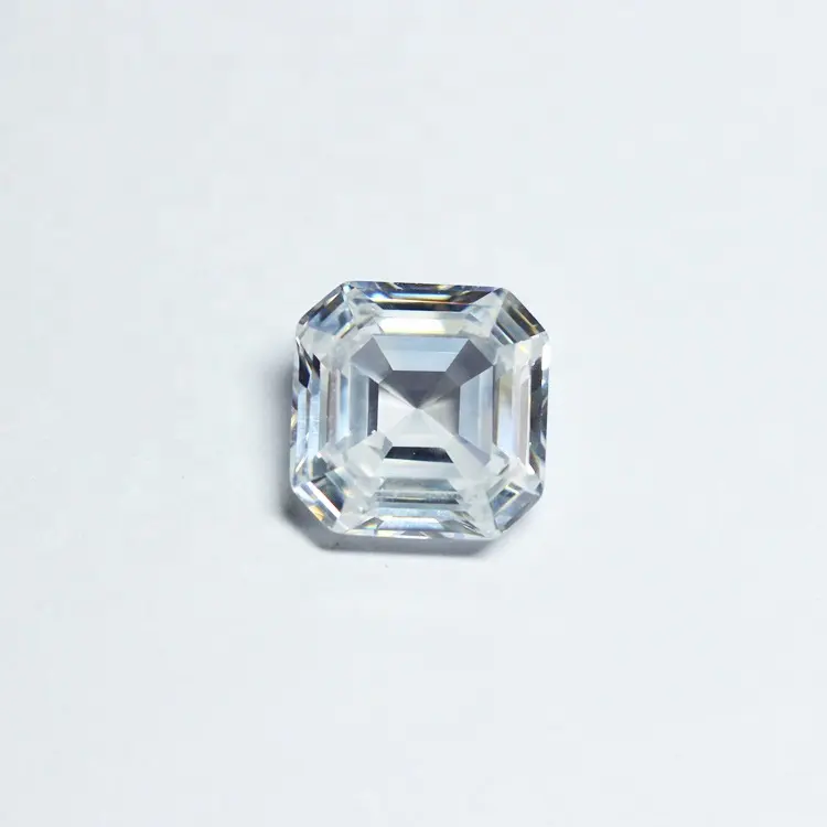 Commercio all'ingrosso di diamante sintetico prezzo 1 carati asscher moissanite pietra lab creato diamante per l'anello