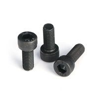 Vis à tête cylindrique moletée en acier allié, oxyde noir, filetage complet
