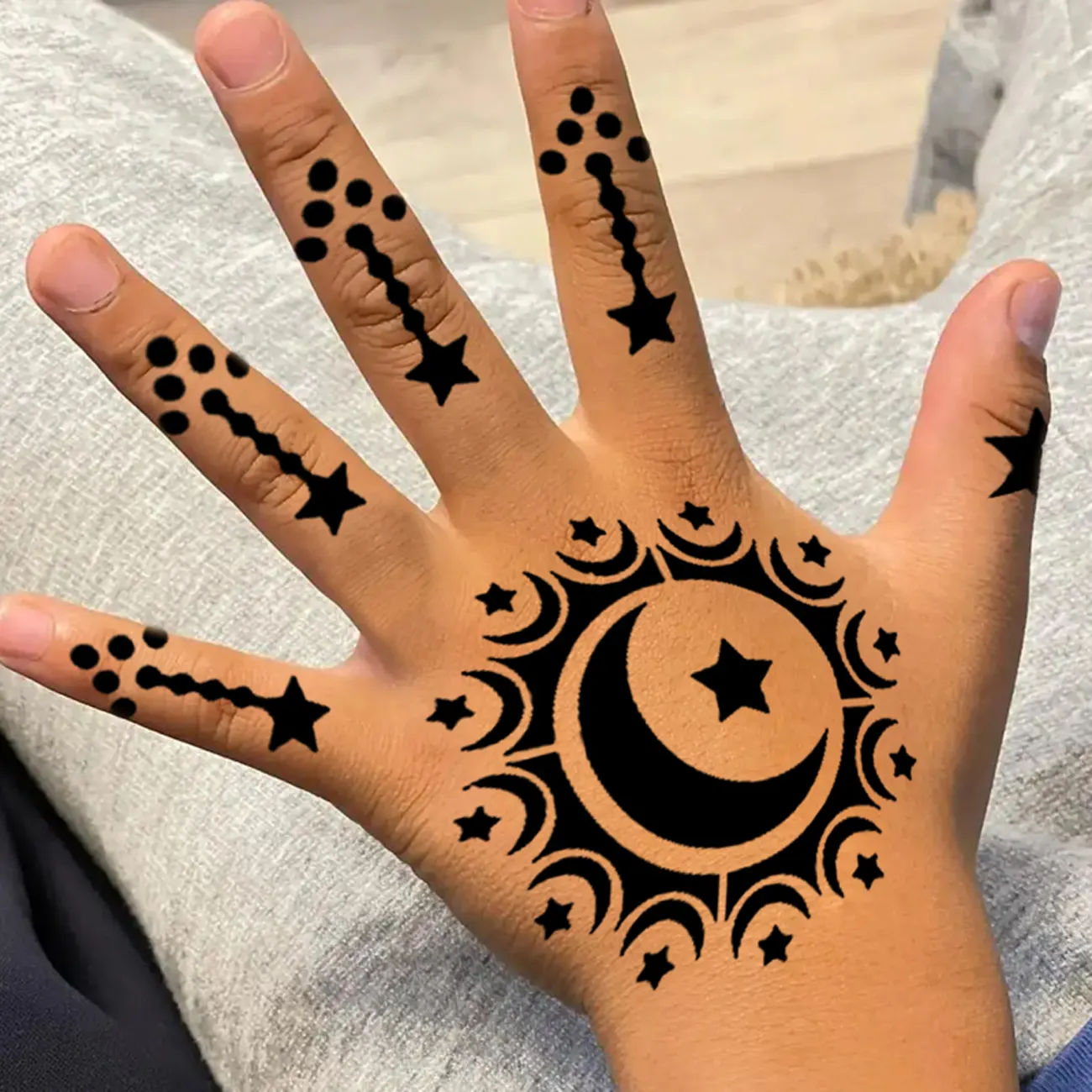 Schlussverkauf Schablone Kinder Mode Henna Mehndi schwarz Tattoo Aufkleber Schablone Kunst Hand temporäre Tattoo-Schablonen