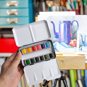 Torte Color acqua all'ingrosso 12 colori Set di pittura ad acquerello solido in scatola di latta - Product Image 5