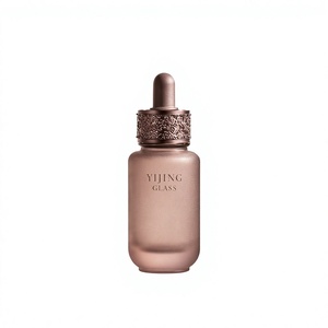 Flacon de sérum pour soins de la peau en verre givré rond de 30 ml, avec pulvérisateur, pour l'emballage d'huiles essentielles, logo personnalisé, service OEM ODM - Product Image 2