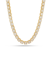 Collier chaîne cubaine unisexe en moissanite taille carrée, plaqué or et argent, bijou tendance hip-hop, accessoire de mode affirmé
