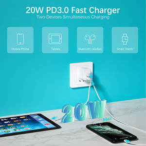 للبيع بالجملة من المصنع OEM ODM 20W 1 USB 1 Type-C PD3.0 شاحن بطارية جدار سريع ملحقات الهاتف لمحول طاقة Anker Dell ASUS - Product Image 6