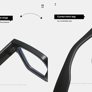 2023 nouveau pas cher Vintage surdimensionné carré métal cadre lunettes Anti lumière bleue filtre ordinateur acétate lunettes unisexe pour hommes 2022 - Product Image 3