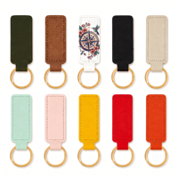 Porte-clés rectangulaire en cuir imprimé UV personnalisé, léger, durable, décoratif, pour clés de voiture et souvenirs de boutique de cadeaux