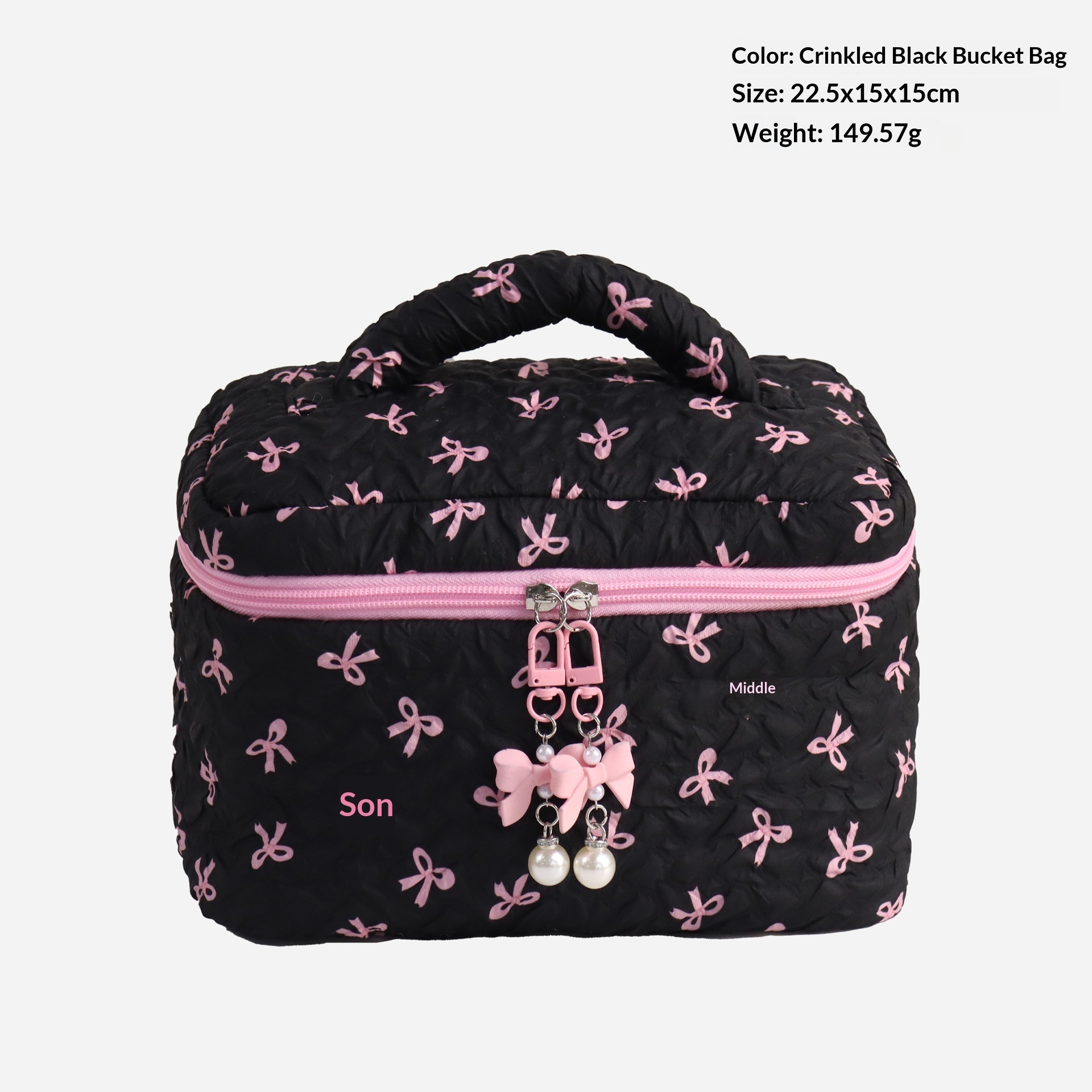 Sac seau à nœud en poudre noire
