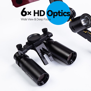 Loupes chirurgicales dentaires légères 250g 6.0X <span class=keywords><strong>Keplerian</strong></span> 2.5X 3.5X Galilean avec lumière LED 35000 LUX et 2 batteries 2500mAh - Product Image 3