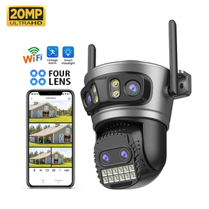 Oem/ODM 20MP bốn ống kính ngoài trời an ninh tự động theo dõi CCTV <span class=keywords><strong>Camera</strong></span> đầy màu sắc tầm nhìn ban đêm hai chiều âm thanh <span class=keywords><strong>Wifi</strong></span> CMOS cảm biến đám mây - Product Image 1