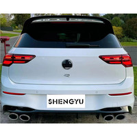 Pare-chocs de voiture Accessoires de voiture pour Volkswagen Golf 8 à R Style y compris pare-chocs avant et arrière avec calandre, jupes latérales