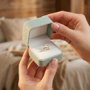 Coffret à bijoux rectangulaire <span class=keywords><strong>vert</strong></span> clair pour bagues, colliers et bracelets – Boîtes cadeaux de luxe doublées pour petites entreprises et vente en gros - Product Image 5