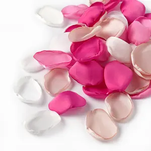 Pétalos de flores de marfil rosa de seda para boda cesta de flores para niña pasillo blanco dispersión cena fiesta confeti despedida de soltera romántica