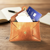Porte-monnaie en cuir personnalisé pour femme avec fermeture à bouton, mini pochette en cuir, porte-cartes