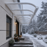 Auvent manuel autonettoyant en aluminium anti-rouille avec protection UV pour extérieur, toit en polycarbonate pour balcon, terrasse et patio