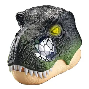 Neue Produktideen LED-Licht T-Rex Mask Toy Cosplay Rollenspiel Realistische Dinosaurier Party Masken Gesicht Halloween Spielzeug