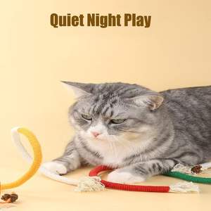 Jouets pour animaux de compagnie, jouets interactifs pour chats, corde à mâcher, bâton à mâcher, divertissement personnel, soulage l'ennui, taquine les chats, corde en coton - Product Image 2