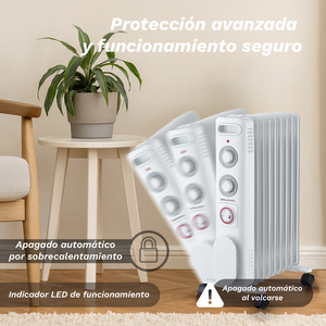 Radiateur électrique Grunkel 2000W 9 éléments avec minuterie programmable, chauffage portable - Product Image 6