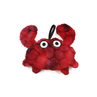 Jouets pour chats Nouvelle Tendance Série Océan Jouet en peluche crabe mignon avec rembourrage de catnip et effet froissé