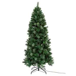 Gran oferta, árbol de Navidad Delgado preiluminado de calidad superior con luces LED incluidas