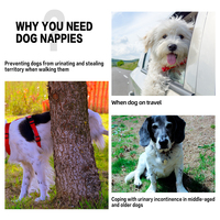 Bandes de ventre imprimées foncées pour chiens mâles, couches lavables et réutilisables réglables pour chiens mâles