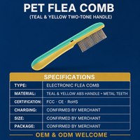 Peigne anti-puces pour chiens et chats, rechargeable par USB-C, à dents fines en métal, pour l'élimination des insectes et des poux, brosse de toilettage CE FC