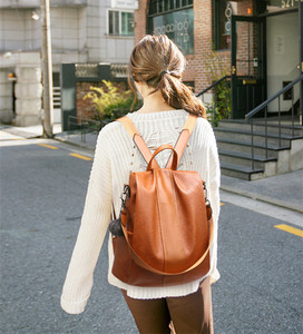 Delle Donne del commercio all'ingrosso Anti theft Nuovo Disegno Zaini Marrone Studente di Cuoio Dell'unità di elaborazione Dello <span class=keywords><strong>Zaino</strong></span> Con Cinghia di Spalla - Product Image 2