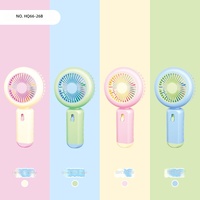 Mini-ventilateur portable de luxe personnalisé avec logo, rechargeable USB-C, deux vitesses, 3 pales, silencieux, design cartoon, pour la maison et la voiture