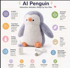 Juguete de Peluche Inteligente con IA, Estándar Europeo CE, <span class=keywords><strong>Robot</strong></span> Interactivo Multilingüe para Niños de 5 a 7 Años, Oso - Product Image 3