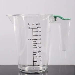 250-300ml PC plastic keuken bakbeker met gegradueerde digitale markering, transparant, met stapelbaar handvat - Product Image 5