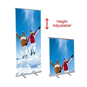 Hochwertige Shop Custom Logo Print Teleskop Roll Up Banner Werbung Banner Stand Retract able für Messe für Aktivität