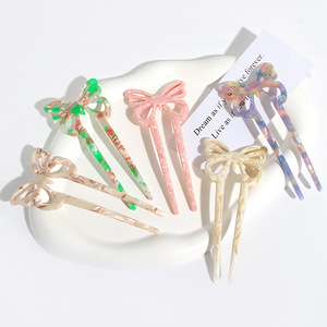 Fermaglio per Capelli Stile Antico <span class=keywords><strong>2026</strong></span> con Fiore e Fiocco, Accessorio per Acconciature in Acetato - Product Image 4