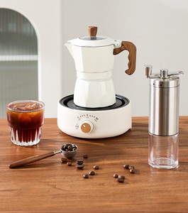 Ensemble de cafetières <span class=keywords><strong>Moka</strong></span> octogonales au design classique italien en aluminium, céramique et verre – Produit métallique pour le commerce électronique transfrontalier en gros - Product Image 5