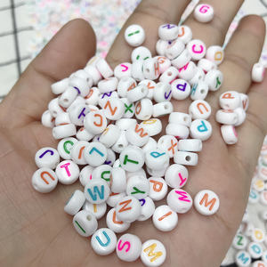 500 g/sac Plat Rond <span class=keywords><strong>Alphabet</strong></span>/Lettre Perles Intercalaires En Acrylique Multicolore Taille 7mm pour les Bijoux De Mode En Gros - Product Image 2