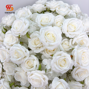 Boules de fleurs artificielles LEDA élégantes en roses blanches et gypsophiles, faites à la main, pour centre de table de mariage, fleurs décoratives douces pour mariage - Product Image 3
