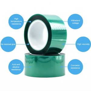 Nastro in poliestere ad alta temperatura con nastro monolato verde impermeabile in polvere per mascheratura in <span class=keywords><strong>Silicone</strong></span> <span class=keywords><strong>pellicola</strong></span> adesiva per animali domestici - Product Image 4