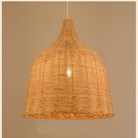 Bambou Rétro Globe Salle à manger Hôtel Ferme Bois Pendentif Lumière Poisson En Osier Rotin Ombre Armure Pendentif Lampe
