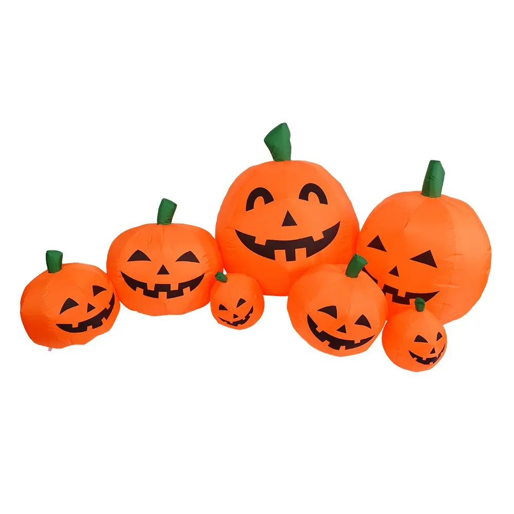 7,5 Ft Halloween-Tuindecoraties Opblaasbare Pompoenen Patch Met Energiebesparende Led En Adapter