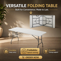 Tables pliantes en plastique modernes, légères, résistantes aux UV et imperméables, idéales pour les fêtes, les hôtels, les hôpitaux et les villas – Vente en gros à prix réduit