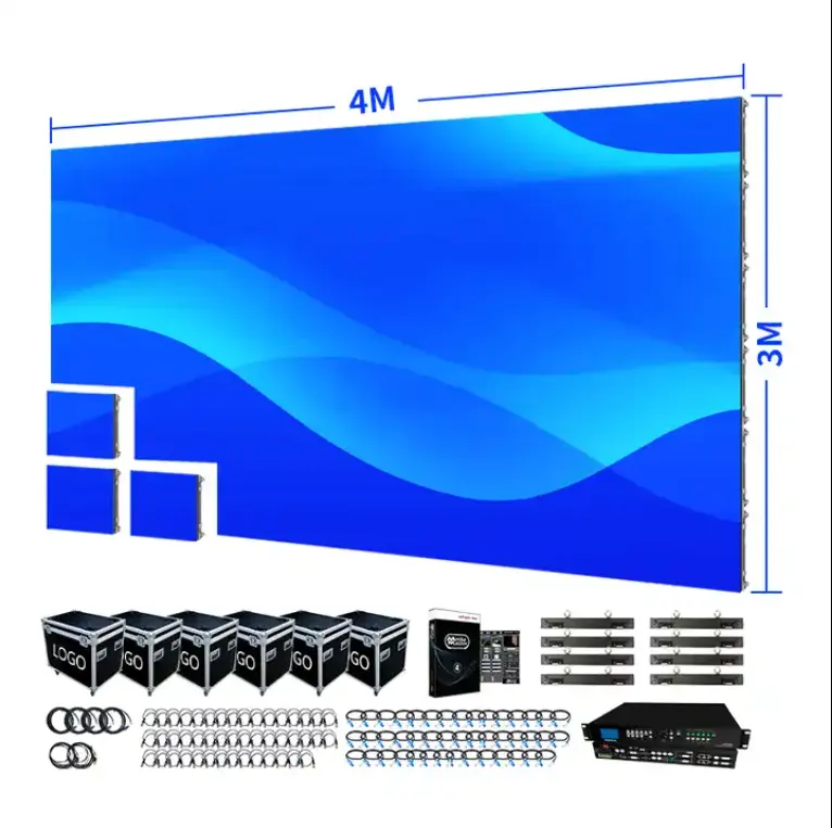 Turnkey Package Solution LED Video Wall Complete System 500x500 LED Display P2.9 P3 P3.91 Indoor Outdoor 4x3 LED Screen